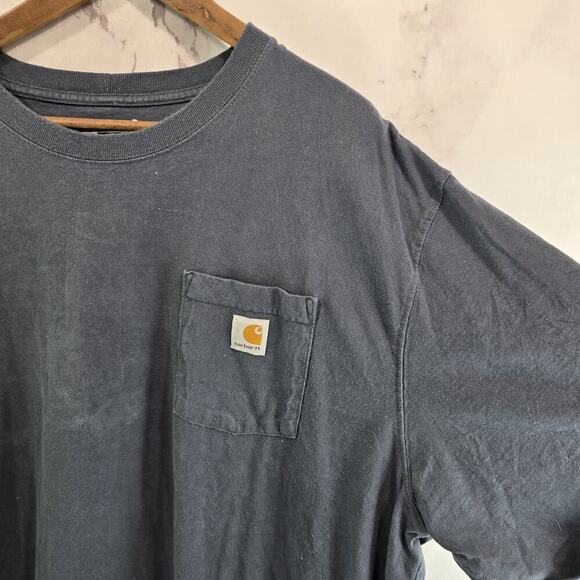 Carhartt T Shirt Mens 2XL Black Pocket Loose Fit Tee Short Sleeve Crew Neck - Picture 9 of 10